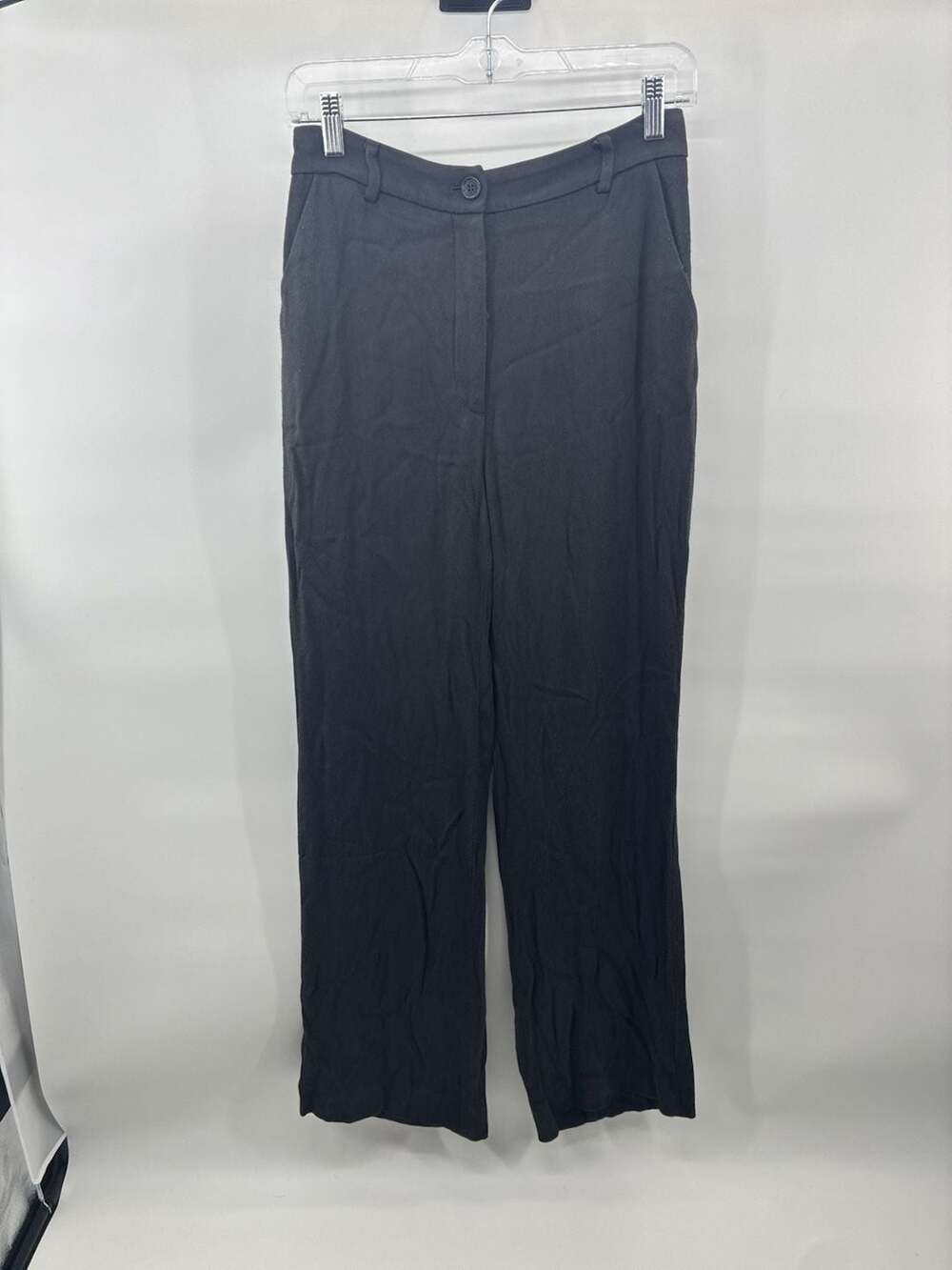 & Other Stories Wide Leg Pants Size 4 Black Viscose